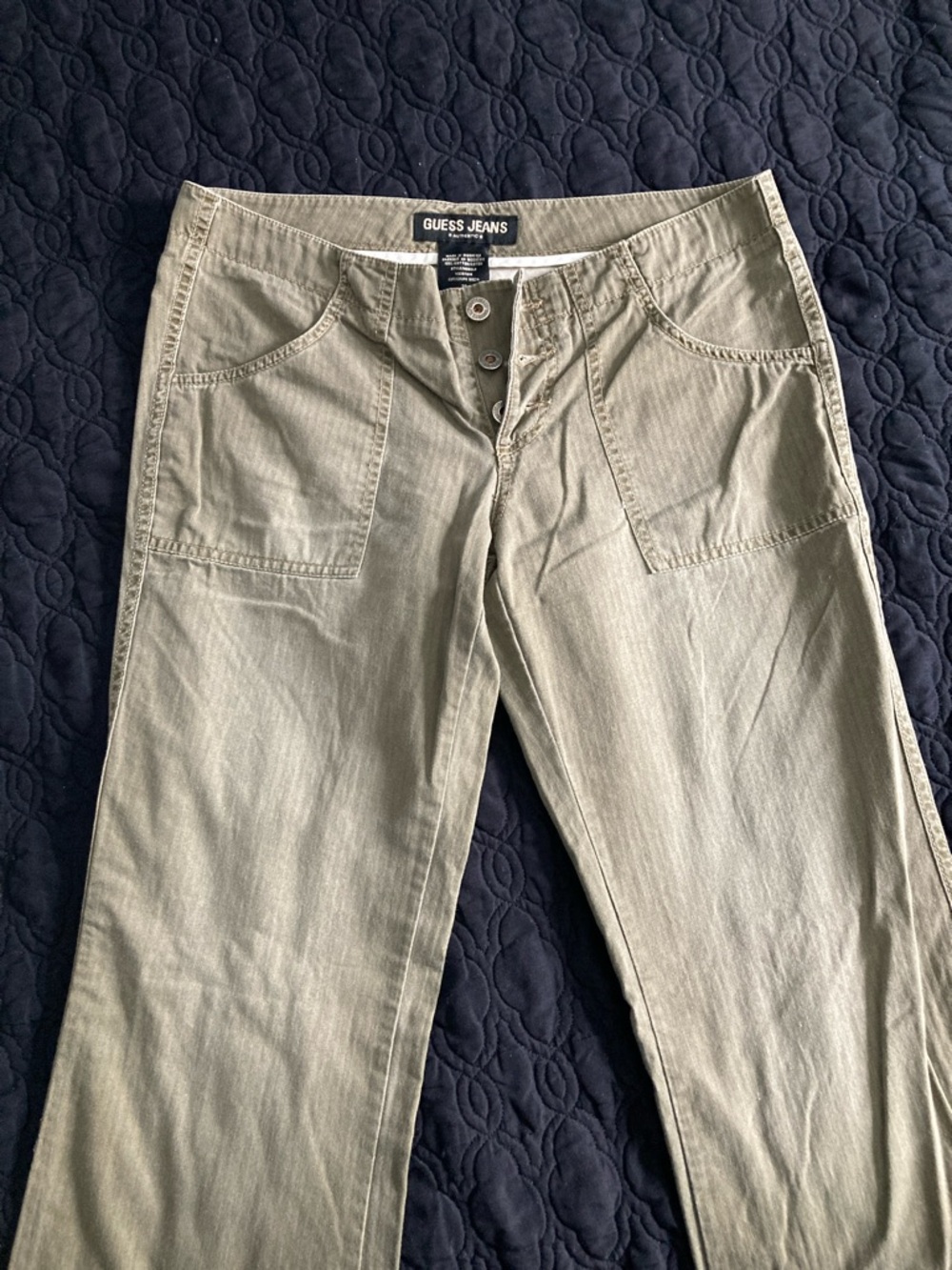 Guess Olive Utility Button-Fly Pants